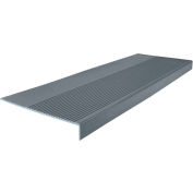 Rubber Light Duty Ribbed Stair Tread Square Nose 12.25" x 54" Dark Gray