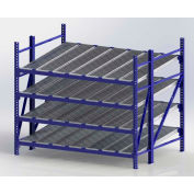 UNEX RR99S2R8X6-S Gravity Flow Roller Rack with Span Track Starter 96"W x 72"D x 84"H with 4 Levels