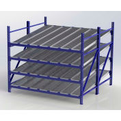 UNEX RR99S2R8X8-S Gravity Flow Roller Rack with Span Track Starter 96"W x 96"D x 84"H with 4 Levels