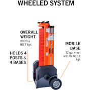 Ideal Warehouse RapidRoll™ Portable Barrier Wheeled System, 50' Safety Orange Fencing, 70-7050