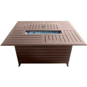 Hiland Fire Pit FS-1010-T-12 Propane 42000 BTU Rectangle Slatted Aluminum Bronze/Stainless Steel