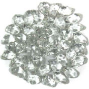 Hiland Fire Glass GLASS-CLEAR 3/4" Dia. Smooth Crystal Clear 10 Lbs