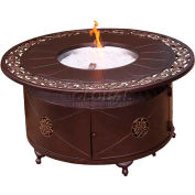 Hiland Fire Pit HIL-FP-1201 Propane 42000 BTU Round Cast Aluminum Bronze
