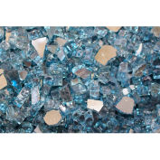 Hiland Fire Glass RFGLASS-SKY 1/4" to 1/2" Dia. Reflective Sky Blue 10 Lbs