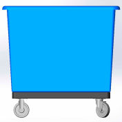 14 Bushel capacity-Mold in caster bracket and plastic reinforcement base- Blue Color