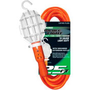 U.S. Wire TL325 25 Ft. Orange Trouble Light W/Grounded Outlet & Plastic Bulb Cage, 16/3 Ga.
