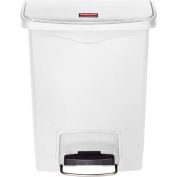 Rubbermaid® Slim Jim® Plastic Step On Container, Front Step - 8 Gallon, White - 1883555