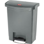 Rubbermaid® Slim Jim® Plastic Step On Container, Front Step - 8 Gallon, Gray - 1883600