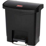 Rubbermaid® Slim Jim® Plastic Step On Container, Front Step - 4 Gallon, Black - 1883608