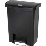 Rubbermaid® Slim Jim® Plastic Step On Container, Front Step - 8 Gallon, Black - 1883609