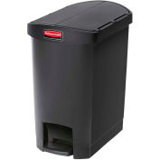 Rubbermaid® Slim Jim® Plastic Step On Container, End Step - 8 Gallon, Black - 1883610