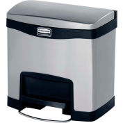 Rubbermaid® Slim Jim® Stainless Steel Step On Container, Front Step- 4 Gal, Black- 1901982