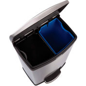 Rubbermaid® Slim Jim® Stainless Step On Container-Dual Liner,Front Step- 8G,Black- 1901987