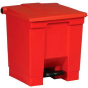 Rubbermaid® Fire Safe Step On Plastic Container, 8 Gallon, Red - FG614300RED