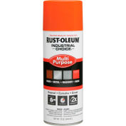 Rust-Oleum Industrial 1600 System General Purpose Enamel Aerosol, Safety Orange, 12 oz. - 1653830 - Pkg Qty 6