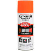 Rust-Oleum Industrial 1600 System Gen Purpose Enamel Aerosol, Fluorescent Orange, 12 oz.- 1654830 - Pkg Qty 6