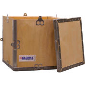 Global Industrial 4 Panel Hinged Shipping Crate w/ Lid, 11-1/4"L x 11-1/4"W x 11-1/2"H