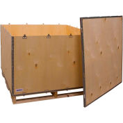 Global Industrial™ 6 Panel Shipping Crate w/ Lid & Pallet, 47-1/4"L x 44-1/4"W x 29-1/2"H