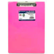 Saunders Recycled Plastic Clipboard with Low Profile Clip, 8-1/2" x 12", Neon Pink