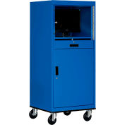 Sandusky Economical Mobile Computer Cabinet with Adjustable Shelf, Blue