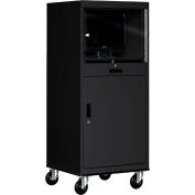 Sandusky Economical Mobile Computer Cabinet with Adjustable Shelf, Black