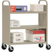 Sandusky® SF336 Double-Sided Flat 3 Shelf Steel Cart 37x18 - Tropic Sand