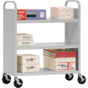 Sandusky® SF336 Double-Sided Flat 3 Shelf Steel Cart 37x18 - Dove Gray