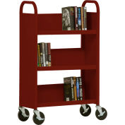 Sandusky® SL327 3-Shelf Single Sided Mobile Utility Truck 27x13 - Burgundy