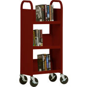 Sandusky® SL33017 3-Shelf Single Sided Mobile Utility Truck 17x13-Burgundy