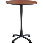 Safco® 36" Round Bistro Table - Cherry W/Black Frame - Cha-Cha™ Series