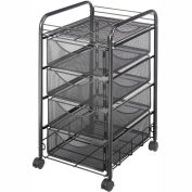 Safco® Onyx™ 5214 Mesh File Cart with 4 Drawers - Black