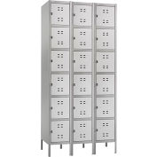 Safco® Six Tier 6 Door Steel Office Locker, 12"Wx18"Dx12"H, Two Tone Gray, Assembled
