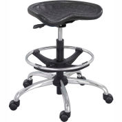 Safco® Polyurethane Stool with Chrome Base - Black