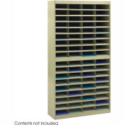 72 Compartment Steel Literature Organizer - Sand