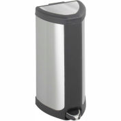 Safco® Step-On 4 Gallon Stainless Receptacle, Stainless Steel - 9685SS