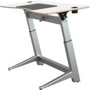 Focal™ Locus 4 Height Adjustable Sit-Stand Desk - 60" x 30" - Glacier White