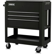 Proto® Heavy Duty Utility Cart W/ 3 Drawers & Tubular Lock, 23"D x 46"H, Black