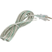 Satco 90-2312 10 Ft. Heavy Duty Cord Set 18/3 SJT -105-#176;C, Clear Silver