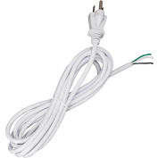 Satco 90-2413 10 Ft. Heavy Duty Cord Set 18/3 SJT -105-#176;C, White