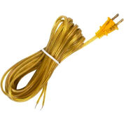 Satco 90-462 20 Ft. Cord Set, 18/2 SPT-2, Clear Gold