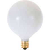 Satco S3832 60g16 1/2/W 60w Incandescent W/ Candelabra Base, 120v, Satin White Bulb - Pkg Qty 25