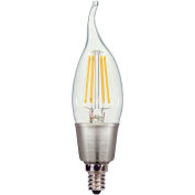 Satco S9574 4.5W C11 LED Filament Turn Tip Candelabra Base Clear 2700K