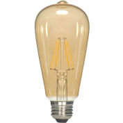 Satco S9578 4.5W ST19 Filament LED Medium Base Transparent Amber 2300K