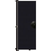 Screenflex 7'4"H Door - Mounted to End of Room Divider - Charcoal Black