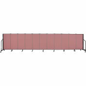 Screenflex 11 Panel Portable Room Divider, 4'H x 20'5"L, Fabric Color: Rose