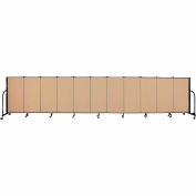 Screenflex 11 Panel Portable Room Divider, 4'H x 20'5"W, Fabric Color: Desert