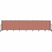 Screenflex 11 Panel Portable Room Divider, 4'H x 20'5"L, Fabric Color: Cranberry