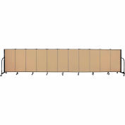 Screenflex 11 Panel Portable Room Divider, 4'H x 20'5"W, Fabric Color: Sand