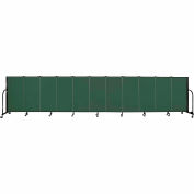 Screenflex 11 Panel Portable Room Divider, 4'H x 20'5"W, Fabric Color: Green