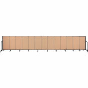 Screenflex 13 Panel Portable Room Divider, 4'H x 24'1"W, Fabric Color: Desert